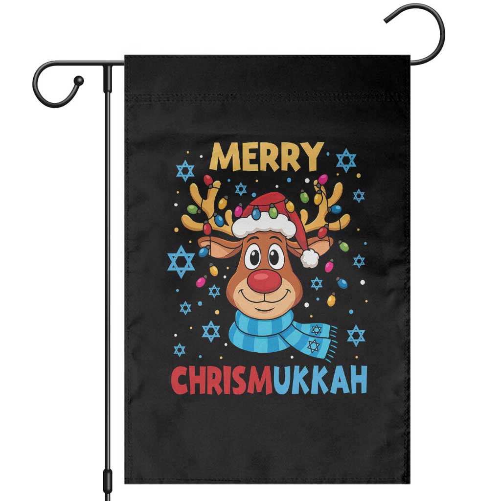 Merry Chrismukkah Garden Flag Jewish Happy Christmas Hanukkah Reindeer Menorah TS10 Black Print Your Wear
