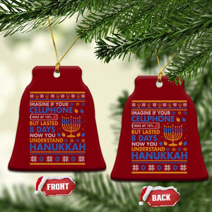 Funny Ugly Hanukkah Ceramic Ornament Imagine Your Cellphone Chanukah Jewish TS10 Print Your Wear