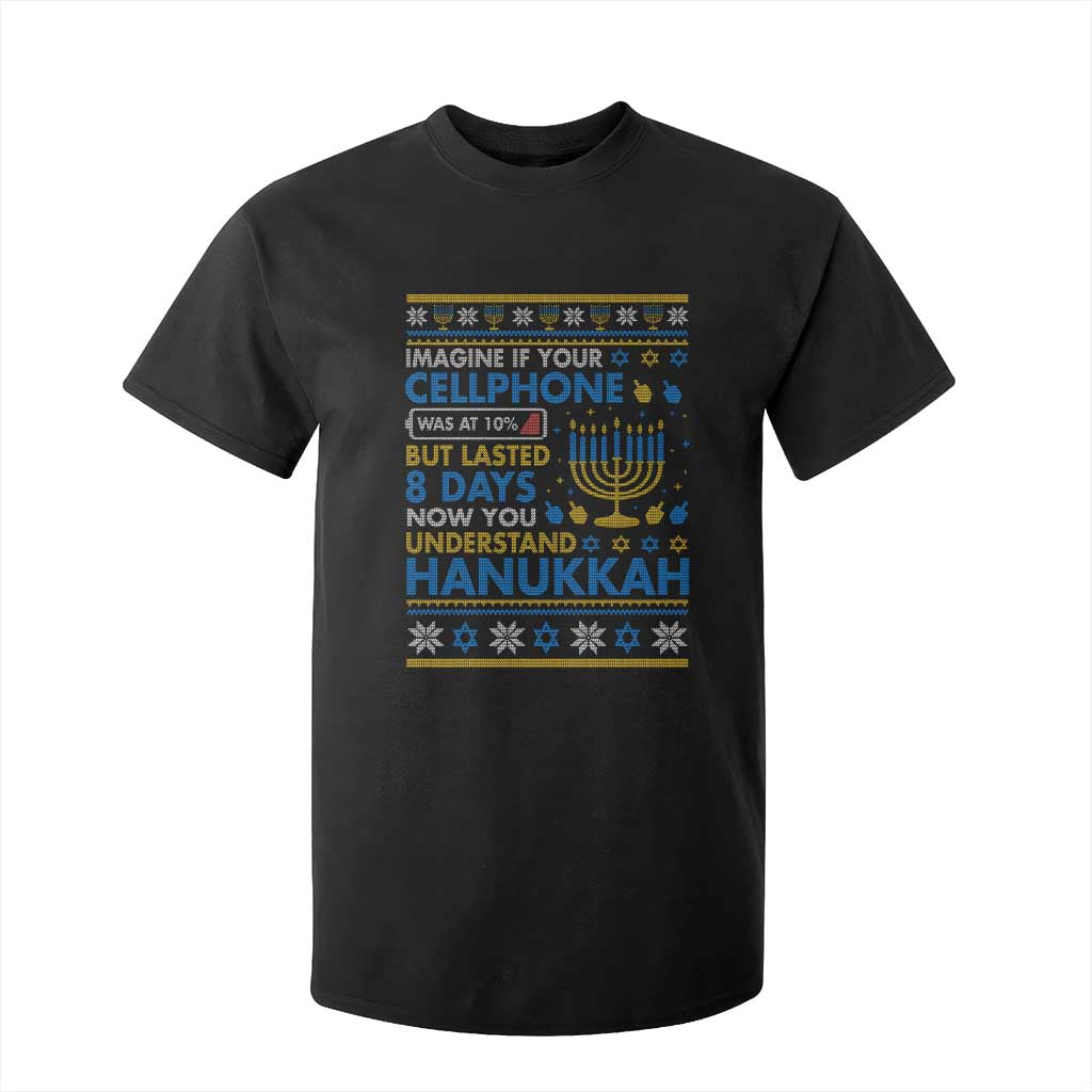 Funny Ugly Hanukkah T Shirt For Kid Imagine Your Cellphone Chanukah Jewish TS10 Black Print Your Wear