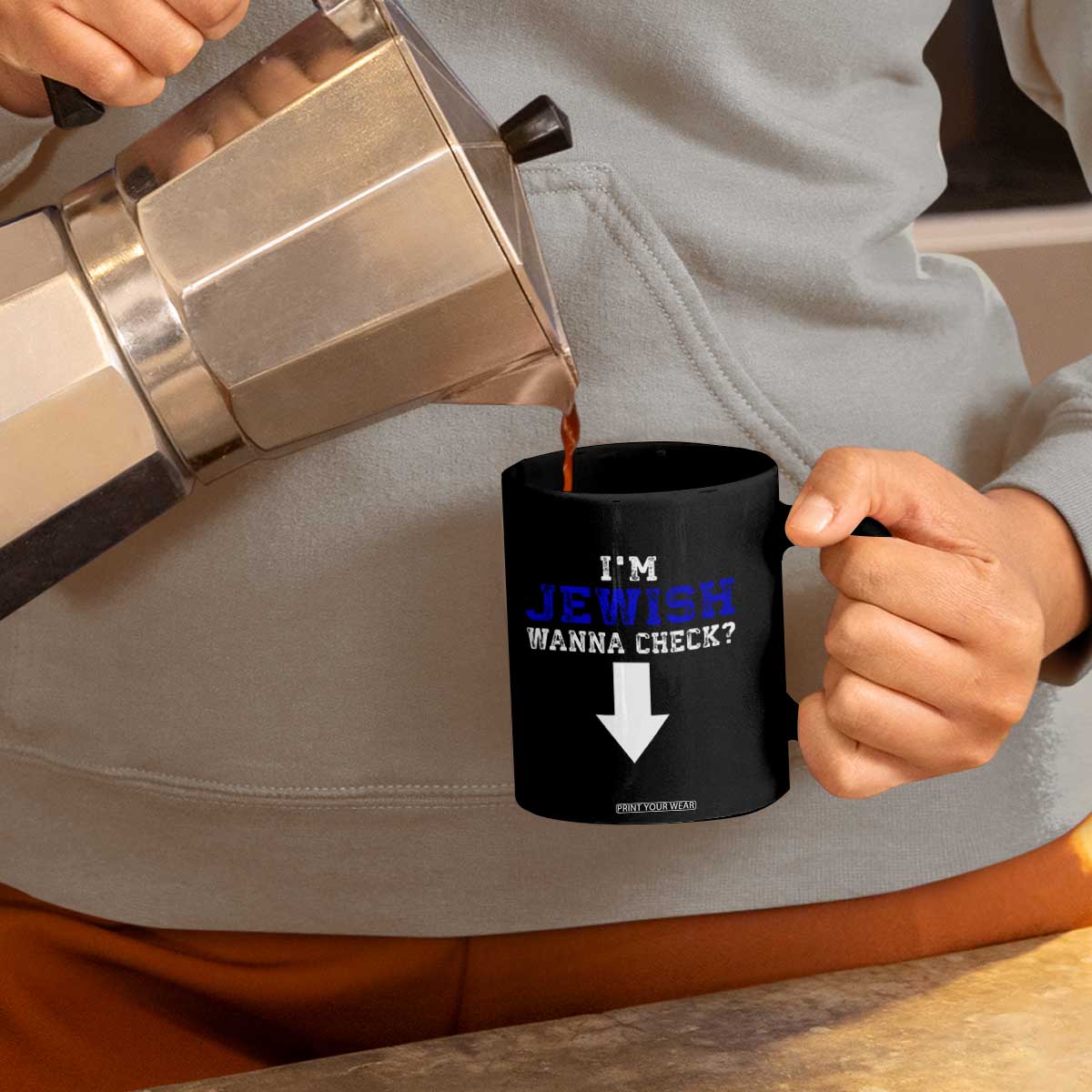 Funny Jewish Coffee Mug Im Jewish Wanna Check TS10 Print Your Wear