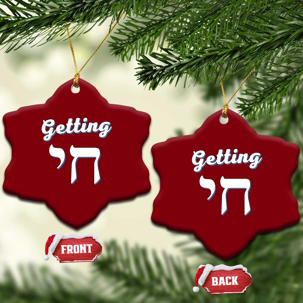 Funny Jewish Ceramic Ornament Getting Chai High Hanukkah Humor TS10 Print Your Wear