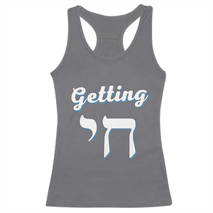 Funny Jewish Racerback Tank Top Getting Chai High Hanukkah Humor TS10 Charcoal Print Your Wear
