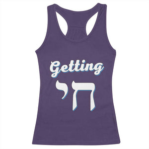 Funny Jewish Racerback Tank Top Getting Chai High Hanukkah Humor TS10 Purple Print Your Wear