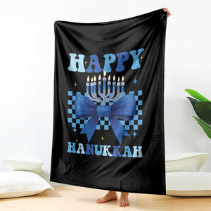 Coquette Hanukkah Throw Blanket Jewish Menorah Bow Girls TS10 Print Your Wear