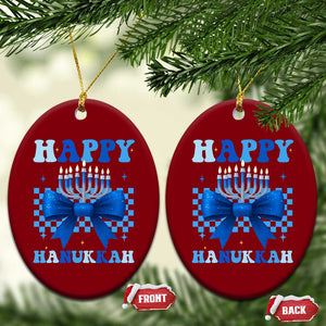 Coquette Hanukkah Ceramic Ornament Jewish Menorah Bow Girls TS10 Print Your Wear