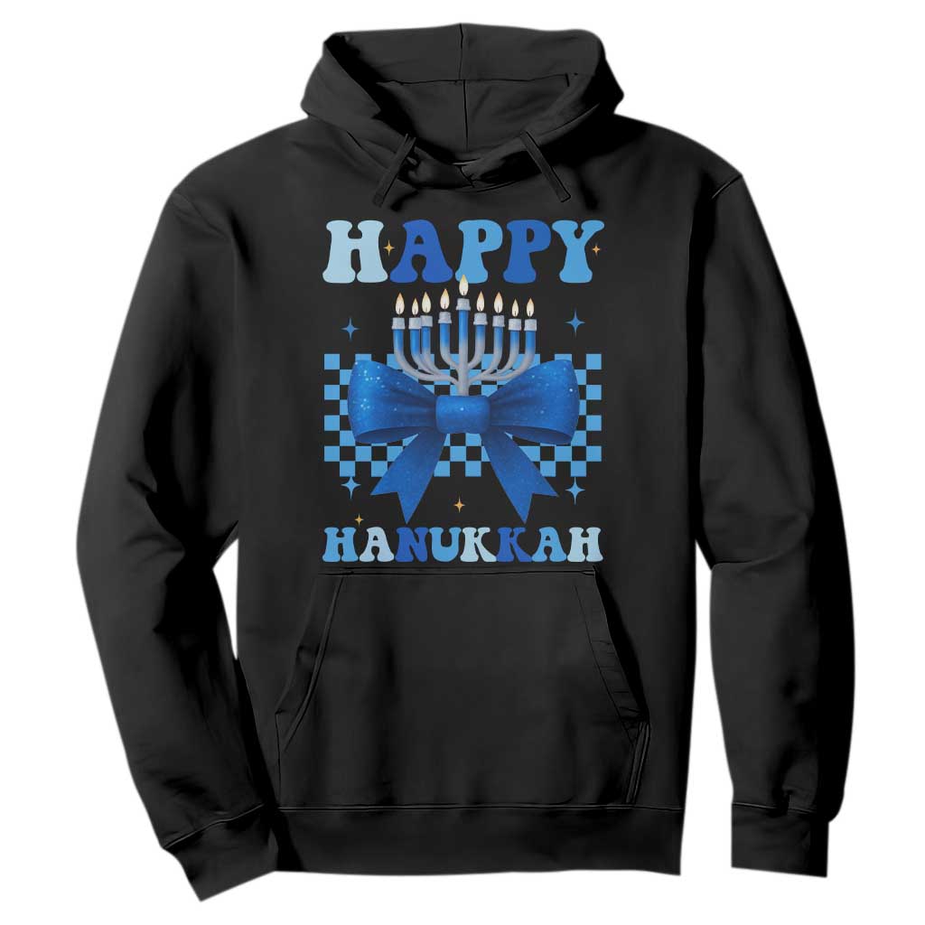 Coquette Hanukkah Hoodie Jewish Menorah Bow Girls TS10 Black Print Your Wear