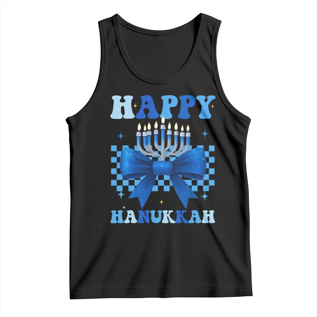 Coquette Hanukkah Tank Top Jewish Menorah Bow Girls TS10 Black Print Your Wear