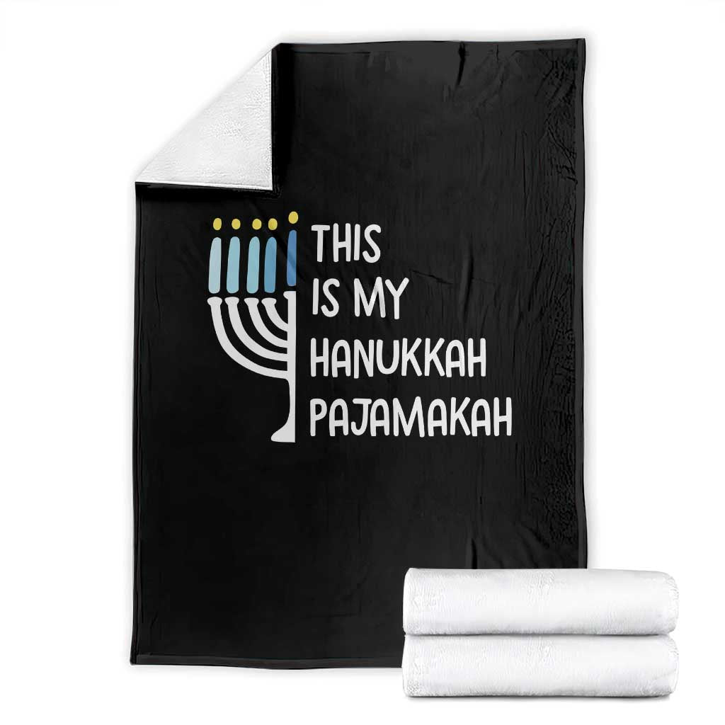 Funny Hanukkah Pajama Throw Blanket This is My Pajamakah Gift Chanukah TS10 Black Print Your Wear