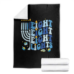 Happy Hanukkah Throw Blanket Retro Groovy Eight Nights and Eight Lights TS10 Black Print Your Wear
