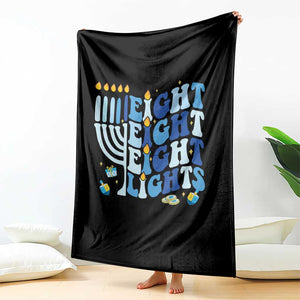 Happy Hanukkah Throw Blanket Retro Groovy Eight Nights and Eight Lights TS10 Print Your Wear