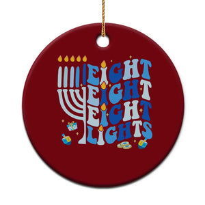 Happy Hanukkah Ceramic Ornament Retro Groovy Eight Nights and Eight Lights TS10 1pc Red Print Your Wear