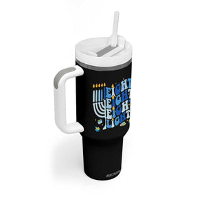 Happy Hanukkah Tumbler With Handle Retro Groovy Eight Nights and Eight Lights TS10 Print Your Wear