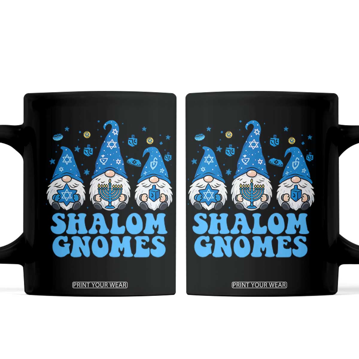 Happy Hanukkah Coffee Mug Retro Groovy Eight Nights Lights TS10 Black Print Your Wear