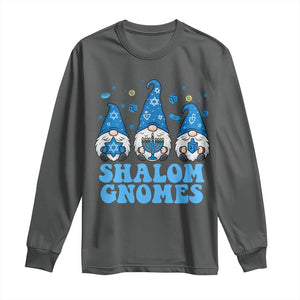 Happy Hanukkah Long Sleeve Shirt Retro Groovy Eight Nights Lights TS10 Dark Heather Print Your Wear