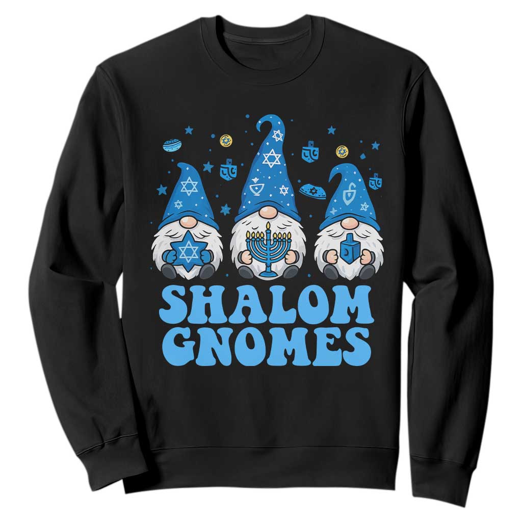 Happy Hanukkah Sweatshirt Retro Groovy Eight Nights Lights TS10 Black Print Your Wear