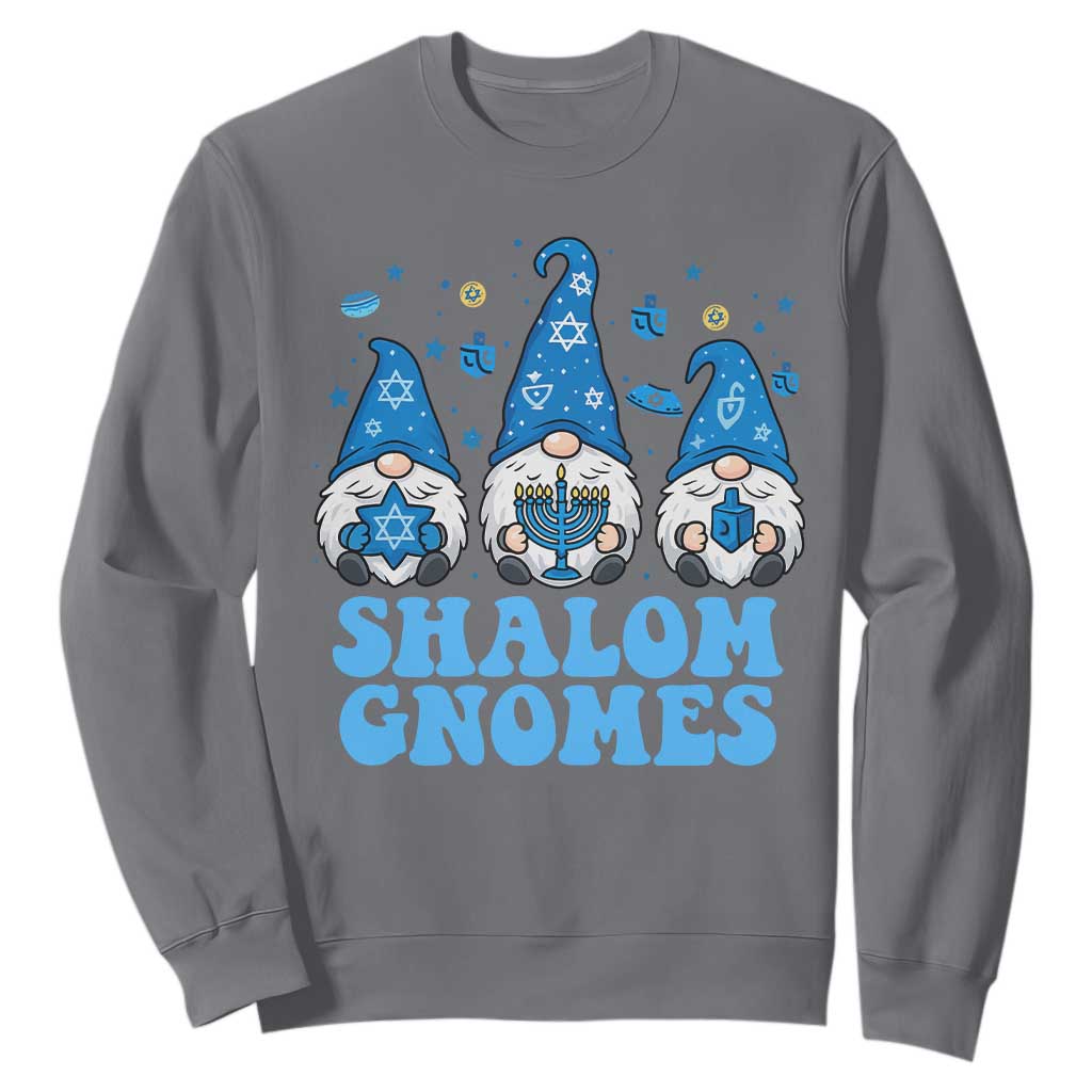 Happy Hanukkah Sweatshirt Retro Groovy Eight Nights Lights TS10 Charcoal Print Your Wear