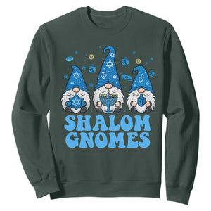 Happy Hanukkah Sweatshirt Retro Groovy Eight Nights Lights TS10 Dark Forest Green Print Your Wear