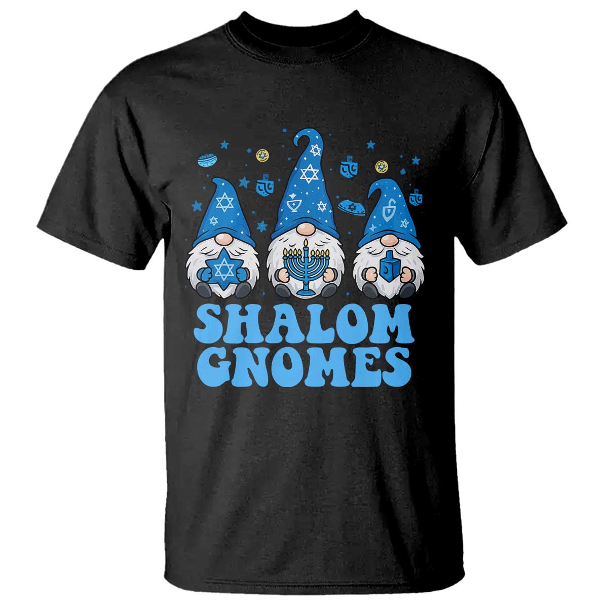Happy Hanukkah T Shirt Retro Groovy Eight Nights Lights TS10 Black Print Your Wear