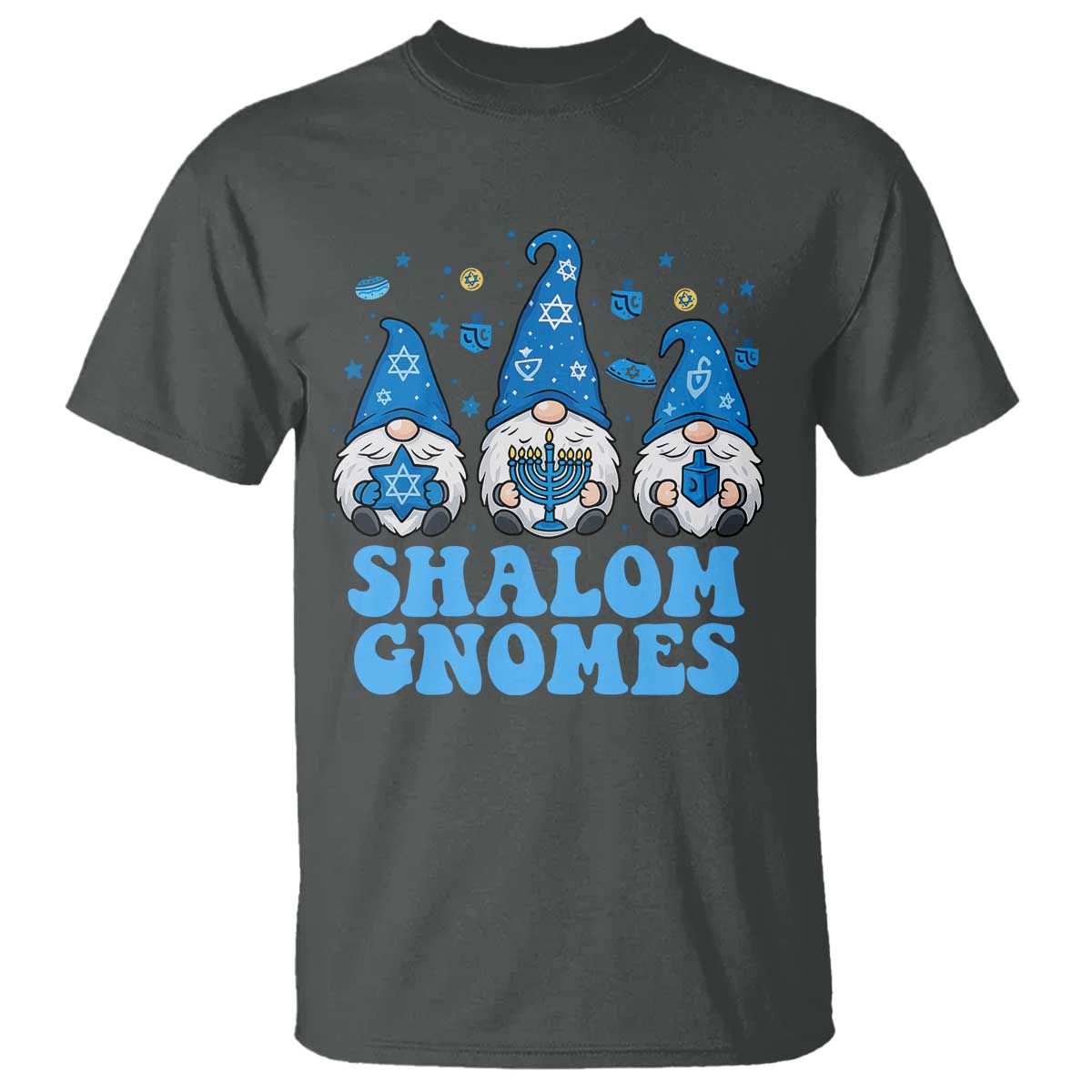 Happy Hanukkah T Shirt Retro Groovy Eight Nights Lights TS10 Dark Heather Print Your Wear