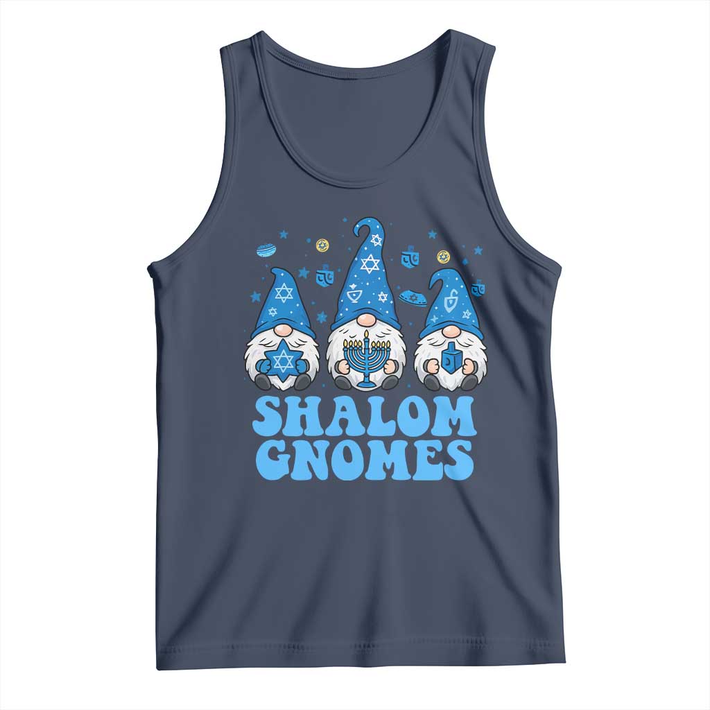 Happy Hanukkah Tank Top Retro Groovy Eight Nights Lights TS10 Navy Print Your Wear
