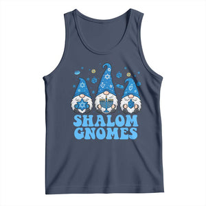 Happy Hanukkah Tank Top Retro Groovy Eight Nights Lights TS10 Navy Print Your Wear