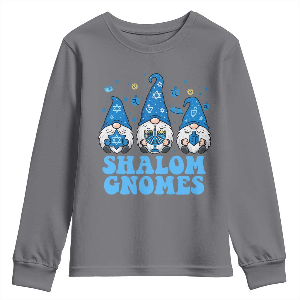 Happy Hanukkah Youth Sweatshirt Retro Groovy Eight Nights Lights TS10 Charcoal Print Your Wear