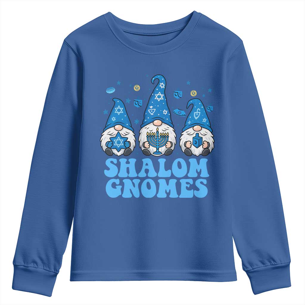Happy Hanukkah Youth Sweatshirt Retro Groovy Eight Nights Lights TS10 Royal Blue Print Your Wear