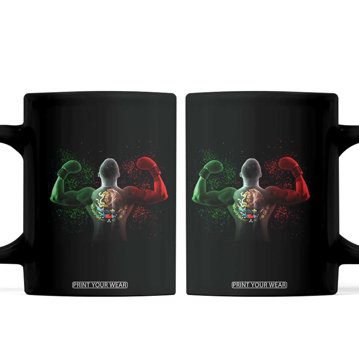 Mexican Boxing Coffee Mug Retro Vintage Watercolors Mexico Flag Boxer TS10 Black Print Your Wear