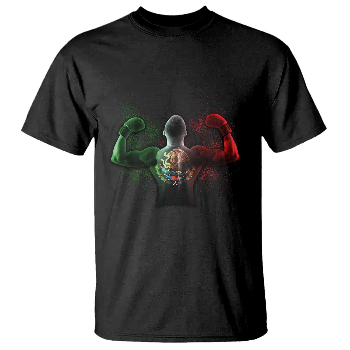 Mexican Boxing T Shirt Retro Vintage Watercolors Mexico Flag Boxer TS10 Black Print Your Wear