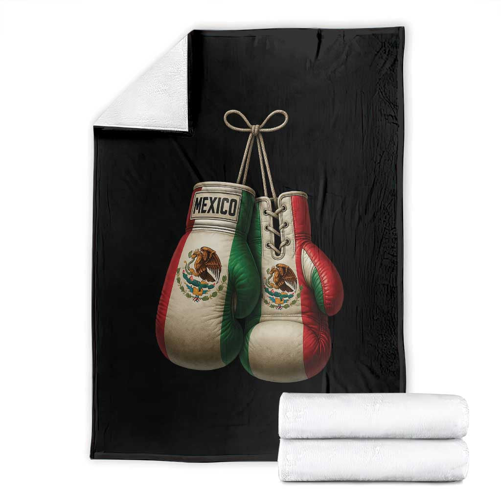 Mexican Boxing Gloves Throw Blanket Retro Vintage Mexico Flag Boxer TS10 Black Print Your Wear