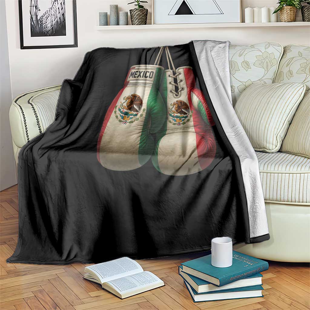 Mexican Boxing Gloves Throw Blanket Retro Vintage Mexico Flag Boxer TS10 Print Your Wear