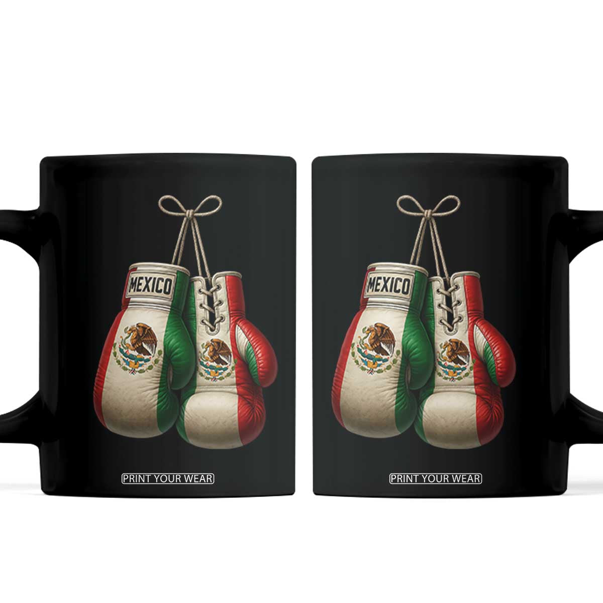 Mexican Boxing Gloves Coffee Mug Retro Vintage Mexico Flag Boxer TS10 Black Print Your Wear