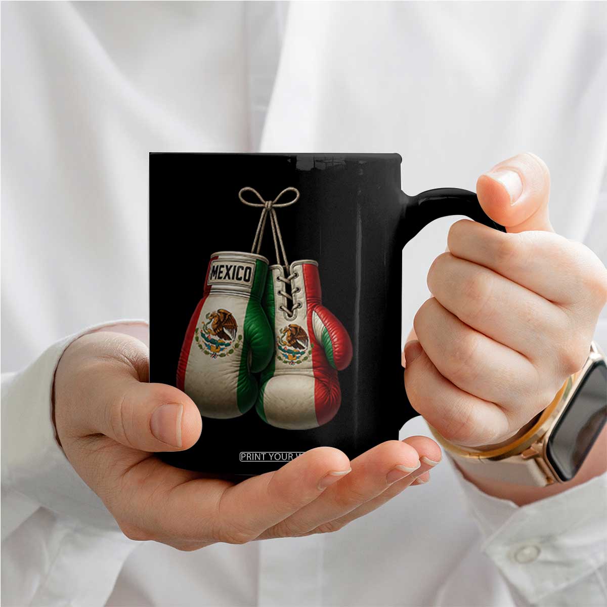 Mexican Boxing Gloves Coffee Mug Retro Vintage Mexico Flag Boxer TS10 Print Your Wear