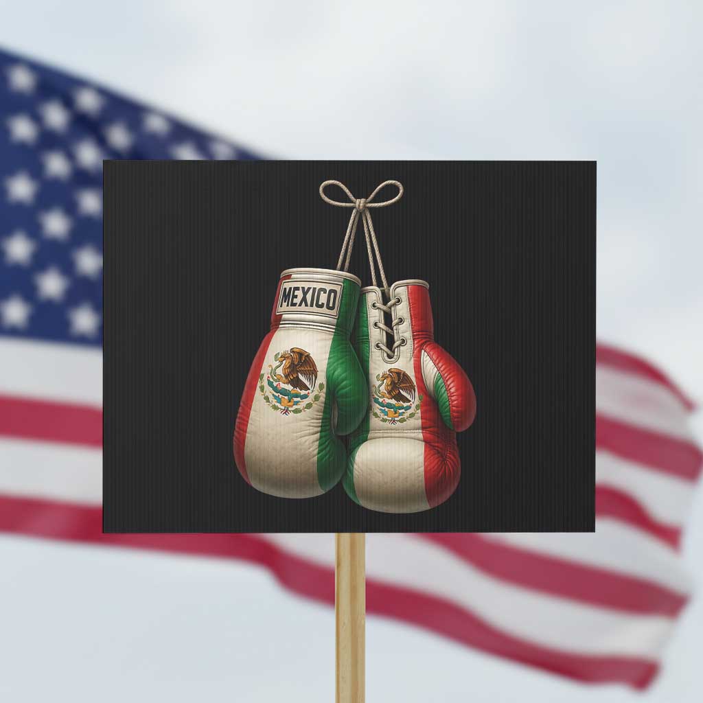 Mexican Boxing Gloves Protest Sign Retro Vintage Mexico Flag Boxer TS10 Horizontal 18