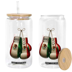 Mexican Boxing Gloves Glass Can Retro Vintage Mexico Flag Boxer TS10 Print Your Wear
