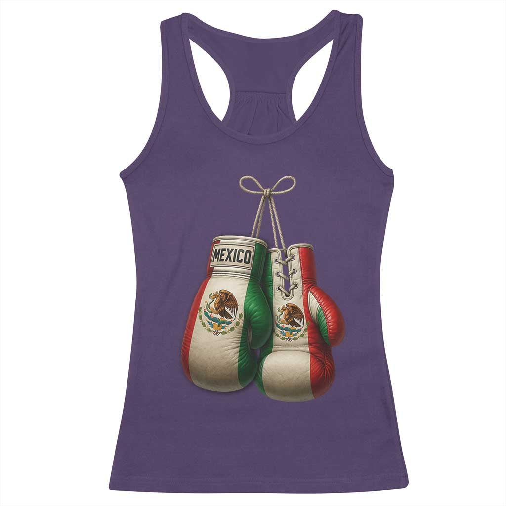 Mexican Boxing Gloves Racerback Tank Top Retro Vintage Mexico Flag Boxer TS10 Purple Print Your Wear