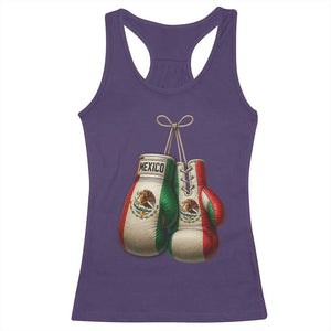 Mexican Boxing Gloves Racerback Tank Top Retro Vintage Mexico Flag Boxer TS10 Purple Print Your Wear