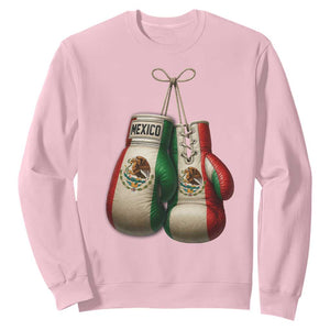 Mexican Boxing Gloves Sweatshirt Retro Vintage Mexico Flag Boxer TS10 Light Pink Print Your Wear