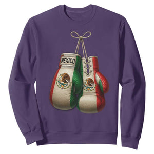 Mexican Boxing Gloves Sweatshirt Retro Vintage Mexico Flag Boxer TS10 Purple Print Your Wear