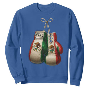 Mexican Boxing Gloves Sweatshirt Retro Vintage Mexico Flag Boxer TS10 Royal Blue Print Your Wear