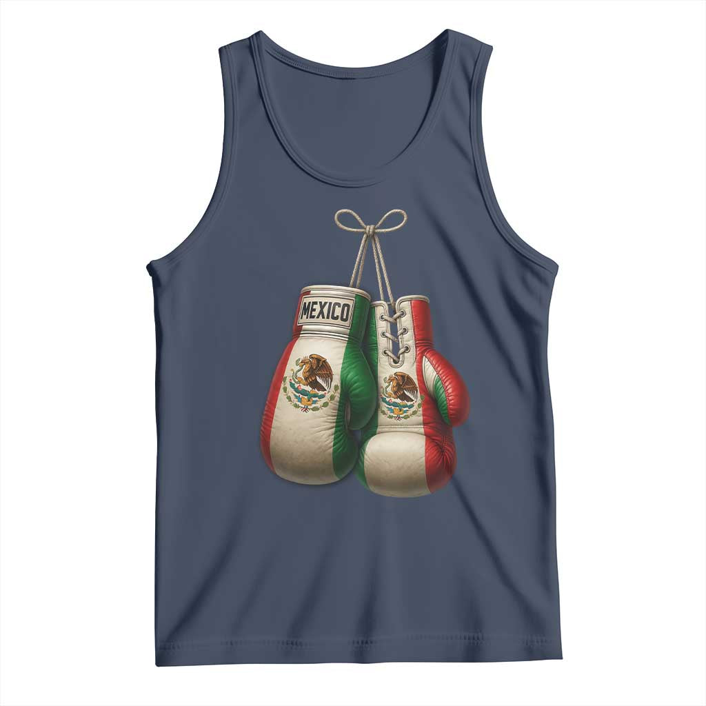 Mexican Boxing Gloves Tank Top Retro Vintage Mexico Flag Boxer TS10 Navy Print Your Wear