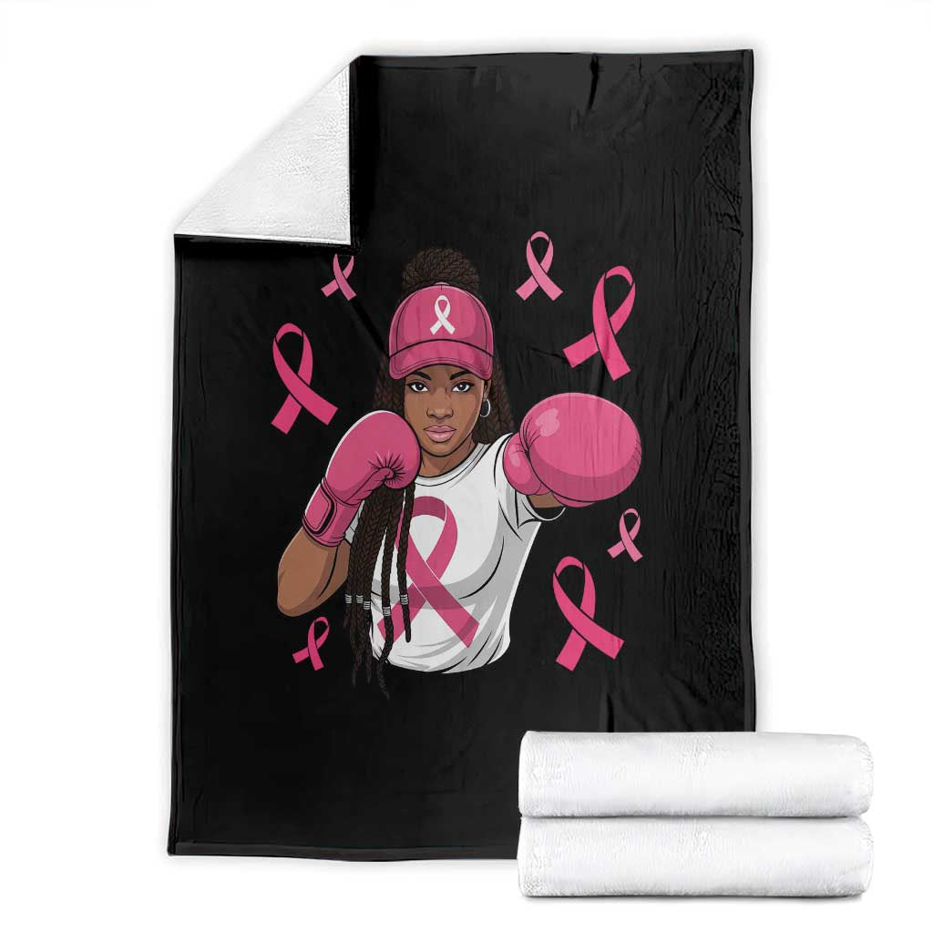 Black Women Fight Breast Cancer Awareness Throw Blanket Pink Ribbon African American TS10 Black Print Your Wear