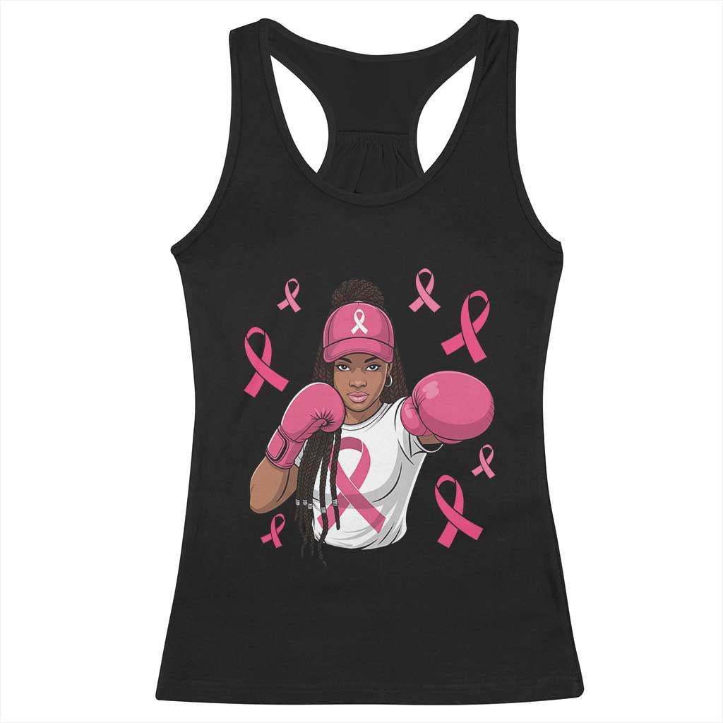 Black Women Fight Breast Cancer Awareness Racerback Tank Top Pink Ribbon African American TS10 Black Print Your Wear