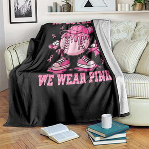 Baseball Breast Cancer Throw Blanket In October We Wear Pink Baseball Drip TS10 Print Your Wear