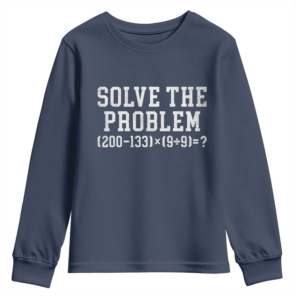 Funny Six Seven Youth Sweatshirt Math Teacher Joke 67 Meme Gen Alpha Slang TS10 Navy Print Your Wear