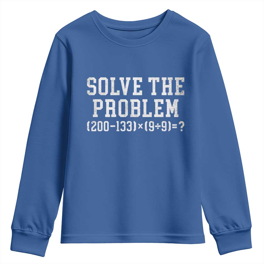 Funny Six Seven Youth Sweatshirt Math Teacher Joke 67 Meme Gen Alpha Slang TS10 Royal Blue Print Your Wear