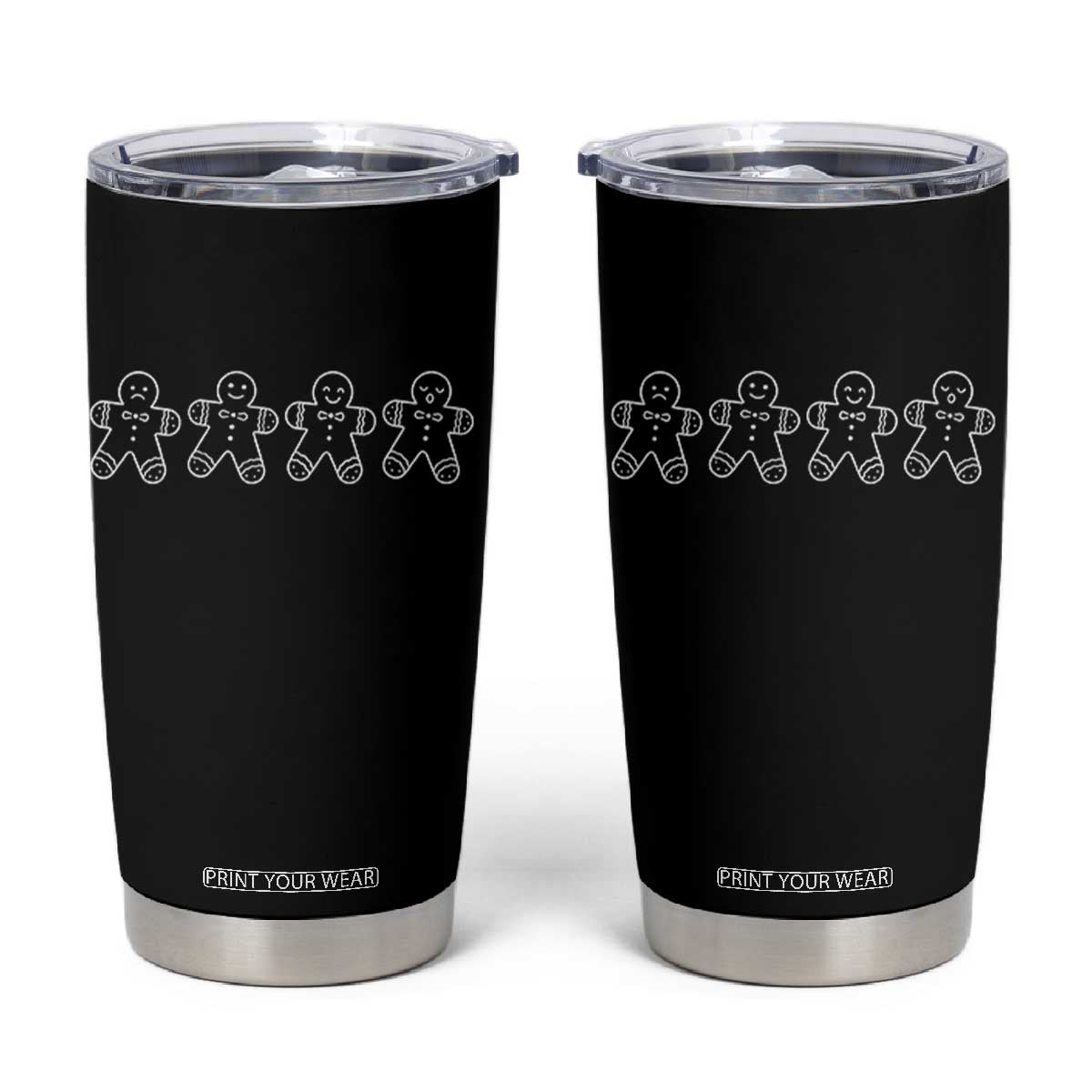 Christmas Gingerbread Cookies Tumbler Cup Festive Holiday Outfit TS10 Black Print Your Wear