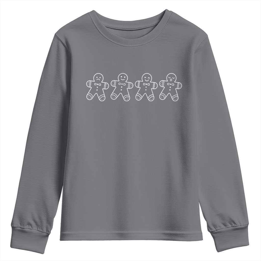 Christmas Gingerbread Cookies Youth Sweatshirt Festive Holiday Outfit TS10 Charcoal Print Your Wear