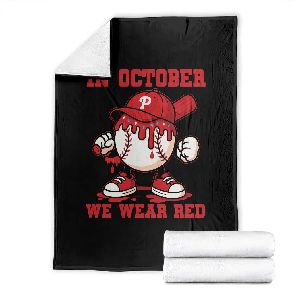Red October Philly Throw Blanket Philadelphia Baseball Drip Boy TS10 Black Print Your Wear