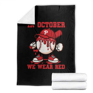 Red October Philly Throw Blanket Philadelphia Baseball Drip Boy TS10 Black Print Your Wear